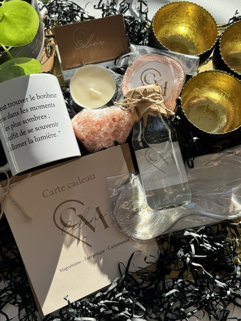 Coffret cadeau céline martin, sel rose himalaya, séance magnétisme, soin énergétique 1 heure